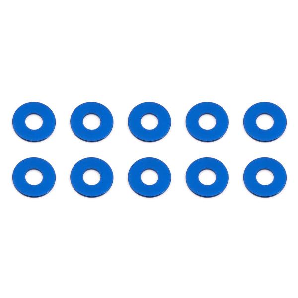 Team Associated Bulkhead Washers, 7.8x1.0 mm, blue aluminum